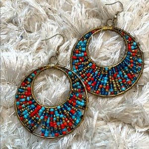 Multi colored hoop earrings